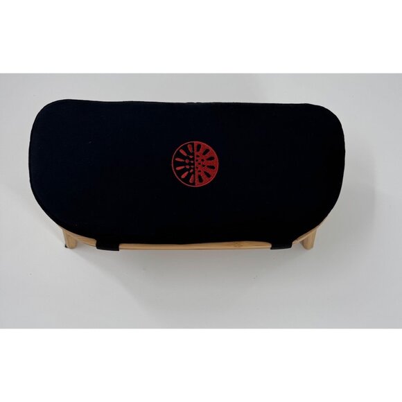 Yogadood Other - Foldable Bamboo Meditation Bench With Cushion & Red Lotus Embroidery